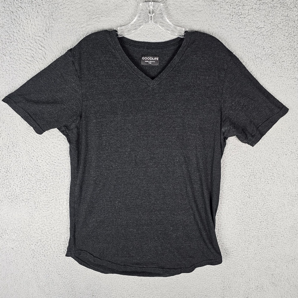 Goodlife T-Shirt Mens Large Short Sleeve Tri-Blend Scallop V-Neck Pullover USA